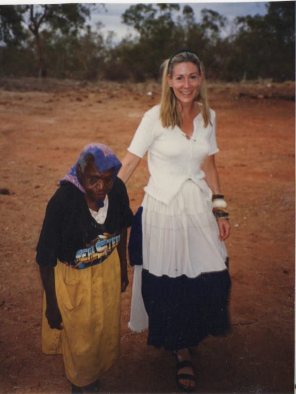 Rebecca Hossack with Emily Kame Kngwarreye in Australia