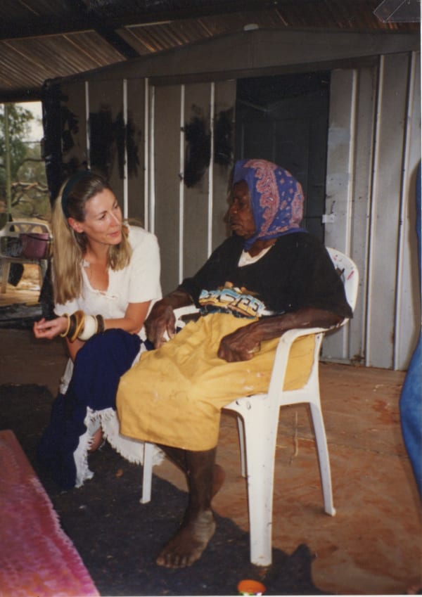 Rebecca Hossack with Emily Kame Kngwarreye in Australia