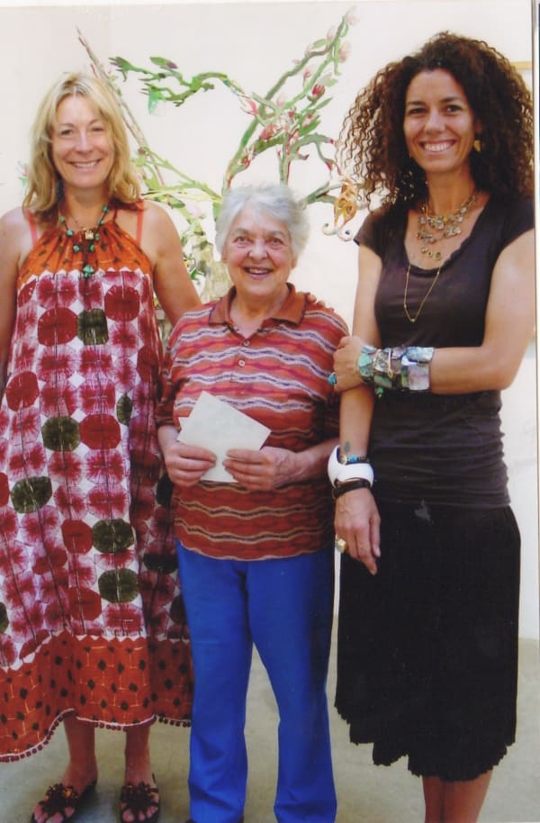 Rebecca Hossack with Pippa Small and Ann Stokes at Rebecca Hossack Art Gallery