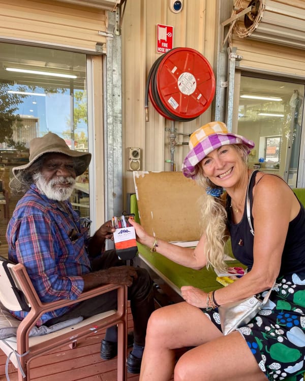 Rebecca with Mervyn Rubinyja and Ada Lechleitner in Alice Springs