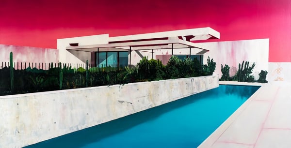 Painting of LA house by Laurence Jones featured in Domus Nova