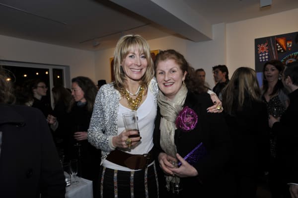 Rebecca Hossack and Libby Mellon at the Rebecca Hossack Art Gallery's 20th Anniversary Party