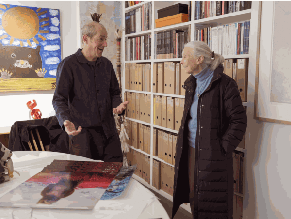 Dame Jane Goodall DBE and Jim Naughten at the Rebecca Hossack Art Gallery