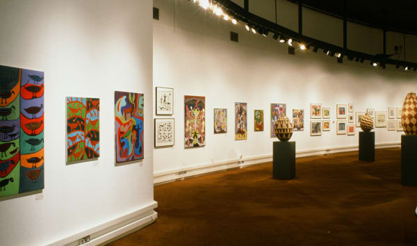 San African Bushman art exhibition curated by Rebecca Hossack At the Barbican Centre London 1994