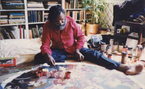 Clifford Possum painting at the Rebecca Hossack Art Gallery, London
