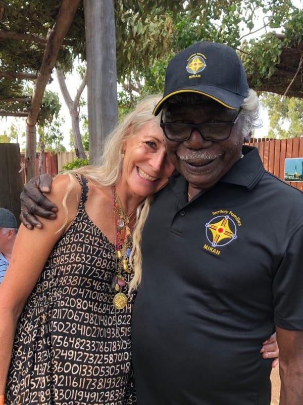 Rebecca Hossack with Terry Yumbulul in Garma