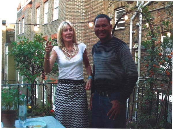 Rebecca Hossack and Alick Tipoti in London
