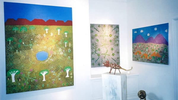 Exhibition of Ampilatwatja artists at Rebecca Hossack Art Gallery, London, 2012