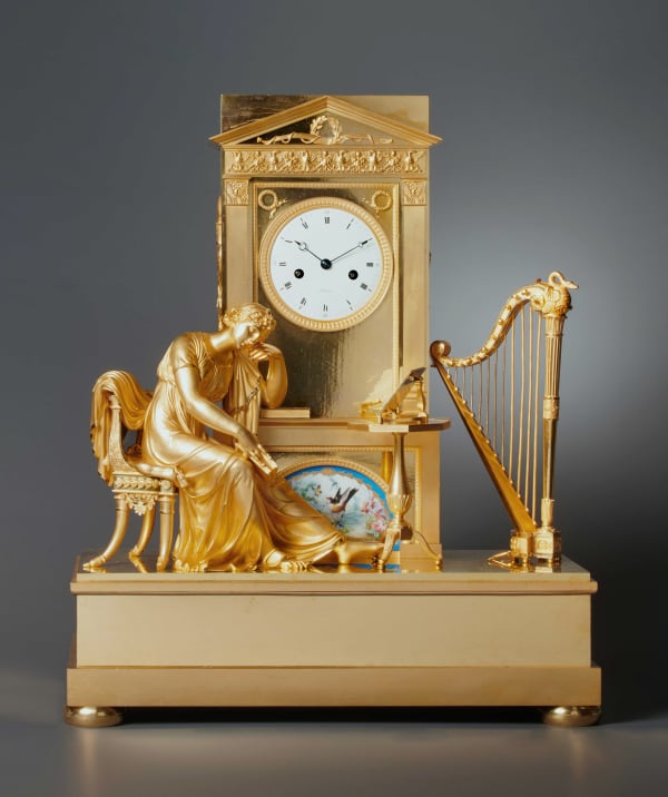 Boileau - An Empire figural mantel clock by Boileau , Paris, date circa 1810