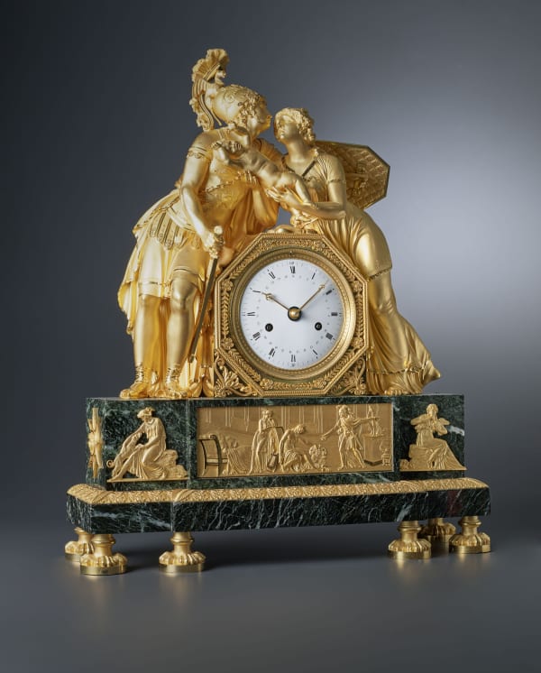 Claude Galle (attributed to), An Empire mantel clock, representing Hector and Andromache’s final parting, housed in a case attributed to Claude Galle, Paris, date circa 1805
