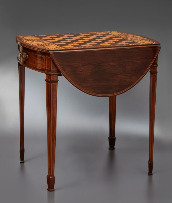 Collinson & Lock, A 19th Century inlaid chess table by Collinson & Lock, London, date circa 1890