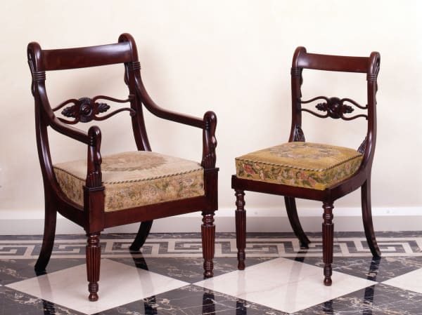 Jacob-Desmalter et Cie (attributed to), A set of eight Empire figural dining chaire, attributed to Jacob-Desmalter et Cie, Paris, date circa 1810-20