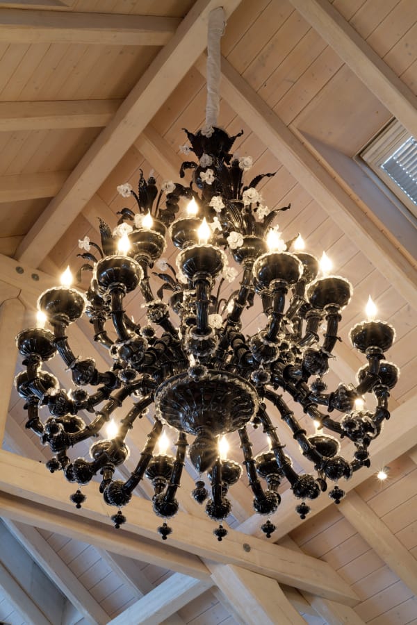 Murano, A black Murano glass chandelier with 36 lights, Murano, Venice, date 20th Century