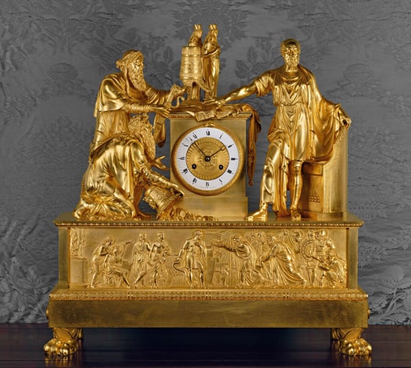 Pierre-François Feuchère (attributed to), An Empire mantel clock of eight day duration by Chatourel, Paris, date circa 1810