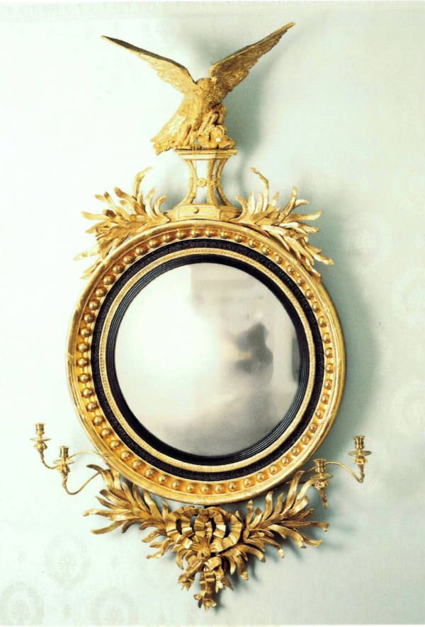 Unknown, A Regency mirror fitted with a pair of two-light candelabra, England, date circa 1810