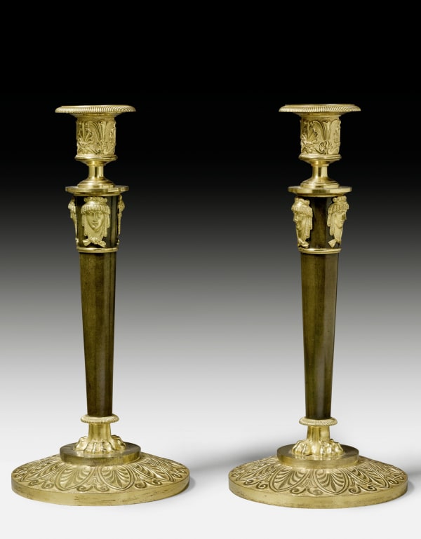 Unknown, A pair of Empire candlesticks, Paris, date circa 1810