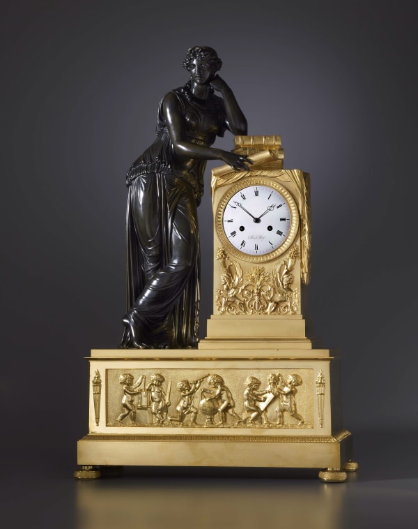 Basile-Charles, Le Roy, An Empire figural mantel clock by Basile Charles Le Roy, Paris, date circa 1815