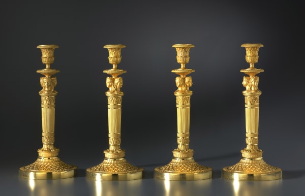 Claude Galle (attributed to), A set of four Empire candlesticks attributed to Claude Galle, Paris, date circa 1805