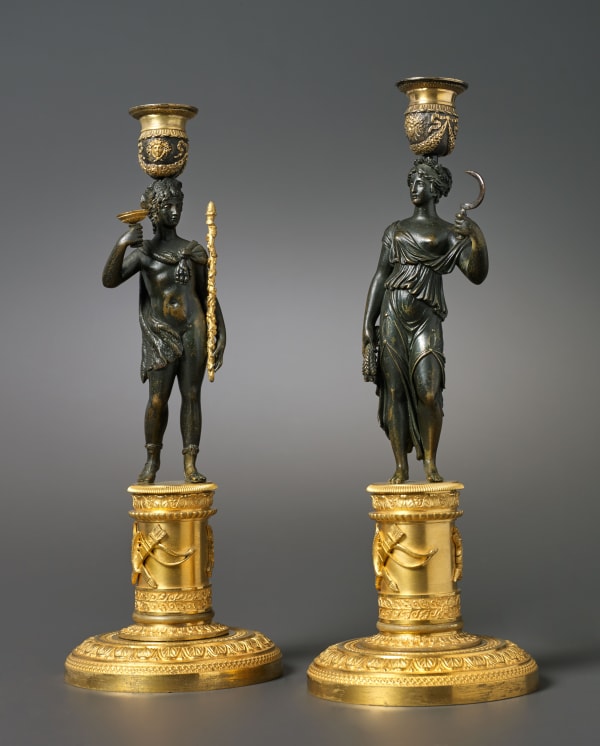 Pierre-François Feuchère (attributed to), A pair of Empire candlesticks attributed to Pierre-François Feuchère, Paris, date circa 1805-10