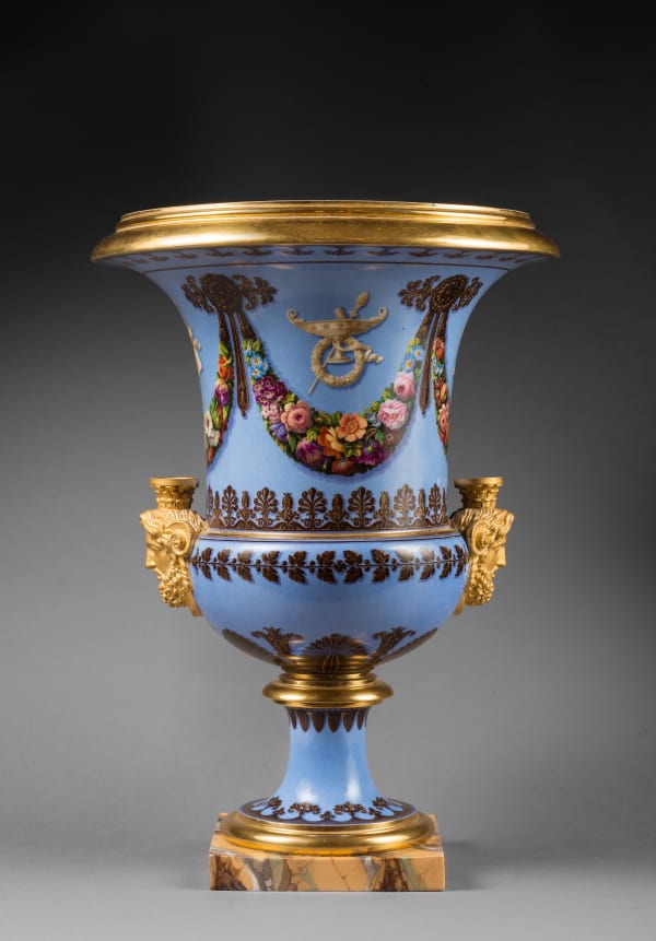 Sèvres, A pair of Restauration Sèvres Medici vases, Paris, date circa 1823