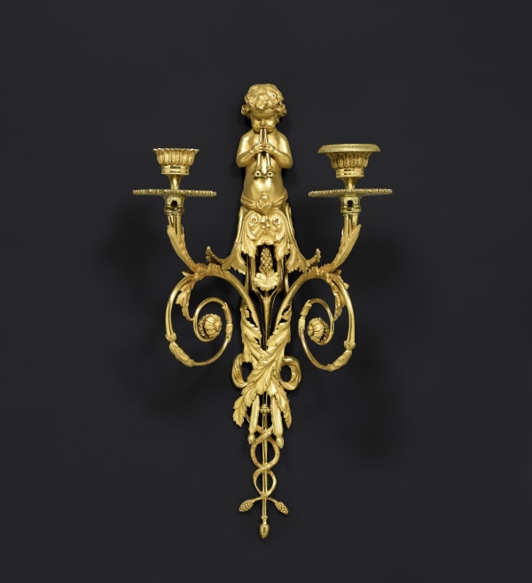 Jean Hauré, A pair of Louis XVI two-light wall-lights after a design by Jean Hauré, Paris, date circa 1787
