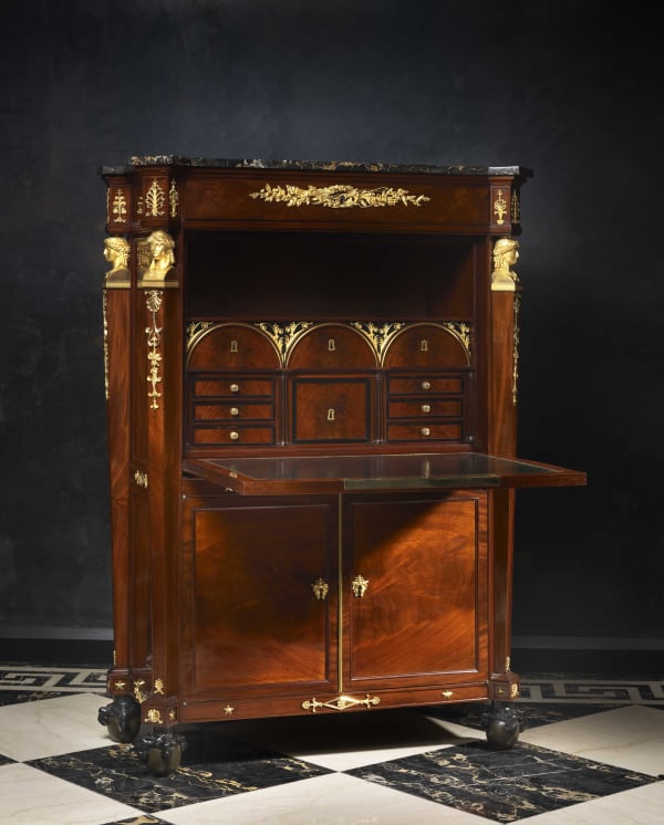 Guillaume Benneman , An Empire mahogany secrétaire à abattant and matching commode by Guillaume Benneman, Paris, date circa 1800