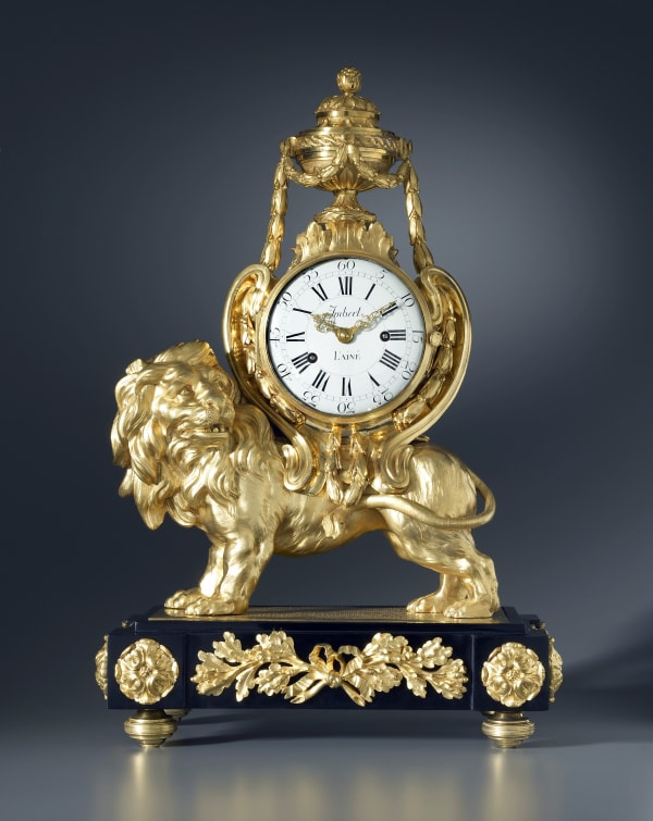 Jean-Gabriel Imbert, A Louis XVI Pendule ‘Au Lion’ by Jean-Gabriel Imbert, the case attributed to François Vion, Paris, date circa 1770