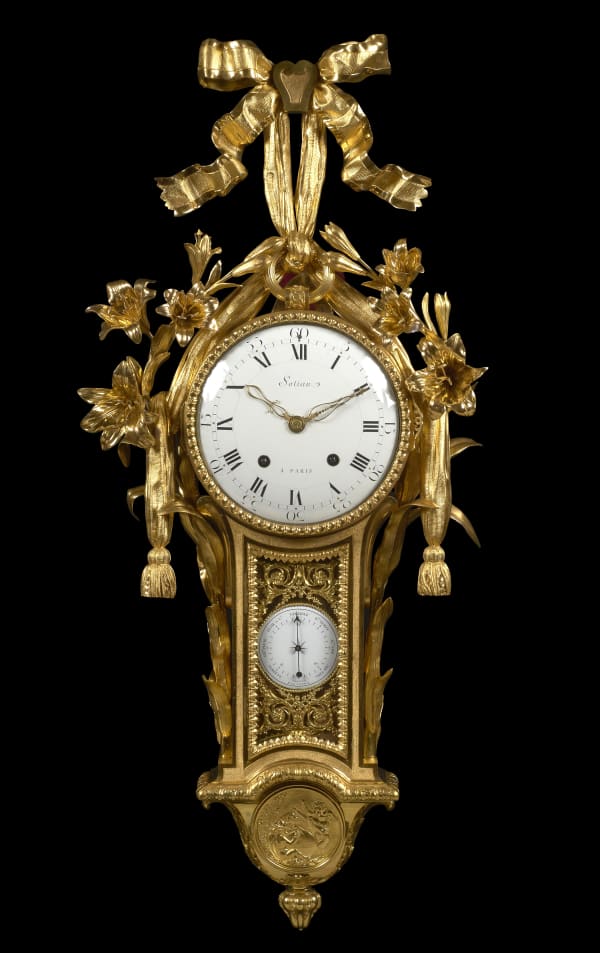 Renacle-Nicolas Sotiau, A Louis XVI cartel clock with barometer, the clock movement by Renacle-Nicolas Sotiau, the barometer by Antoine Carcano and dial by Jean-Antoine Cave, Paris, date circa 1775-85
