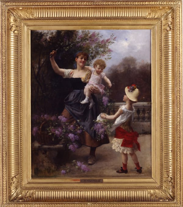 Benjamin Vautier , “Picking Flowers with Mother” by Benjamin Vautier, 1877