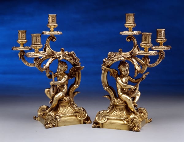 Frederick Boucheron - A pair of figural three light table candelabra, by Frederick Boucheron, Paris, date circa 1860-70