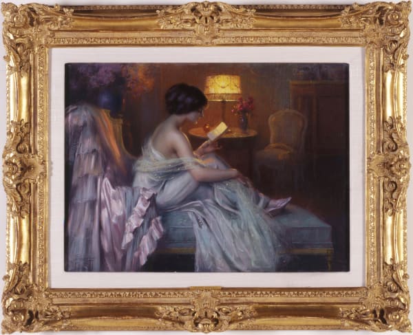 Delphin Enjolras (1857-1945) - “La Lecture au Clair de la Lampe” by Delphin Enjolras