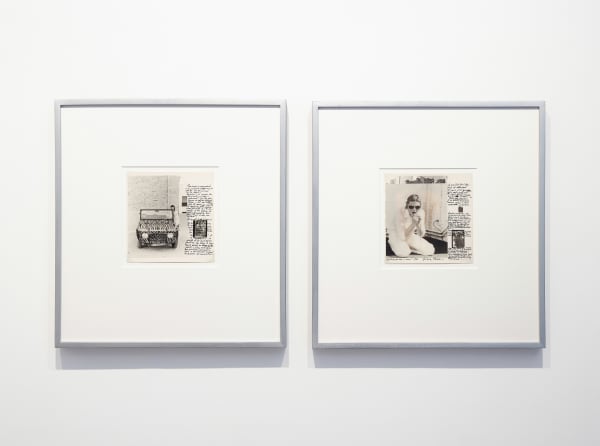 Gina PANE 1939-1990 Action Privee - cont. 1975, 1975 Signed and dated on one photograph on front Numbered on reverse 1 & 2 in pencil. Two vintage photographs, one with hand colouring and both with collage and ink writing Each: 19.6 x 19.2 cm (GPN032)