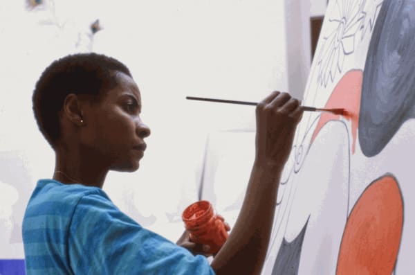 Kristian Romare (Swedish, 1926–2015). Everlyn Nicodemus in her studio in Skive, Denmark, 1984. Personal archive of the artist. Digitization courtesy of the National Galleries of Scotland
