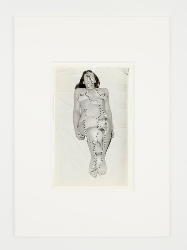 Schwanger [Pregnant], 1978 Gelatin silver print with thread overstitched 24 x 15 cm