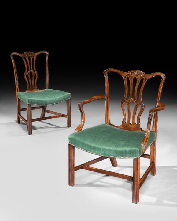 A SET OF FOURTEEN GEORGE III DINING CHAIRS, English, circa 1765