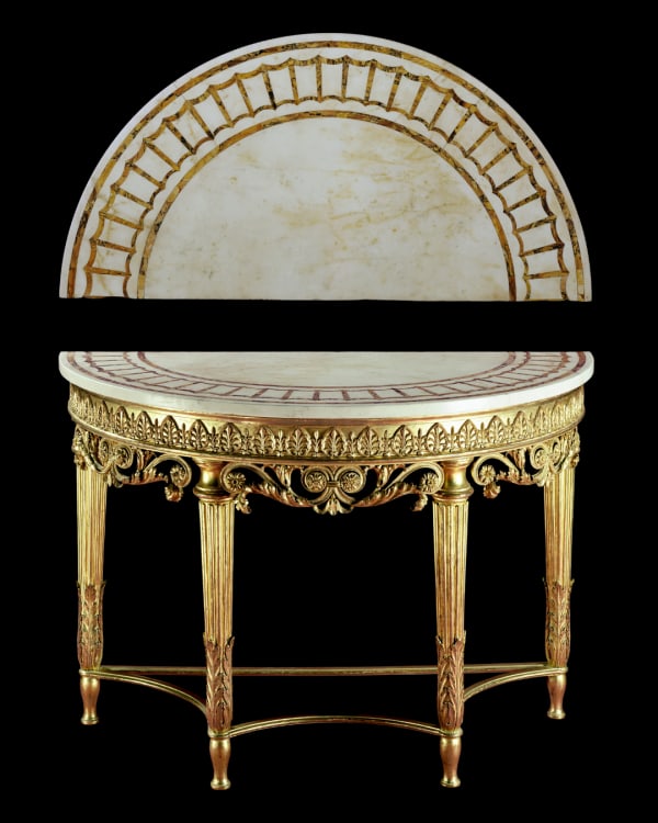 A GEORGE III GILTWOOD SIDE TABLE, English, circa 1790