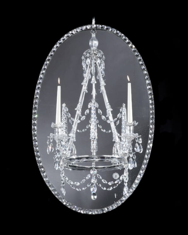 A LARGE IRISH GEORGE III MIRROR CHANDELIER