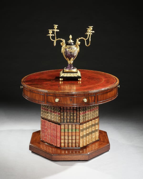 A REGENCY MAHOGANY REVOLVING DRUM TABLE, English, circa 1815