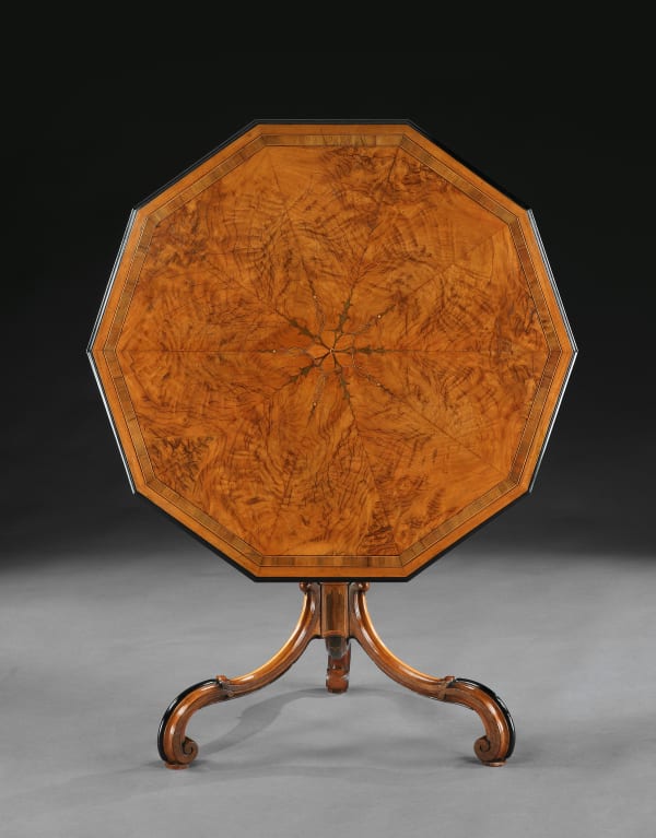 A GEORGE III FUSTIC DECAGONAL TRIPOD TABLE ATTRIBUTED TO HENRY HILL, English, circa 1775