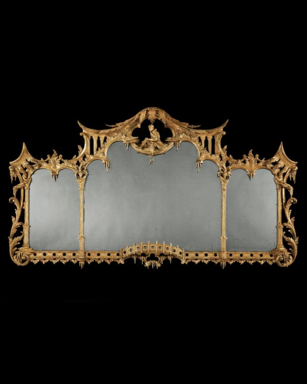 A GEORGE III OVERMANTEL MIRROR ATTRIBUTED TO THOMAS JOHNSON