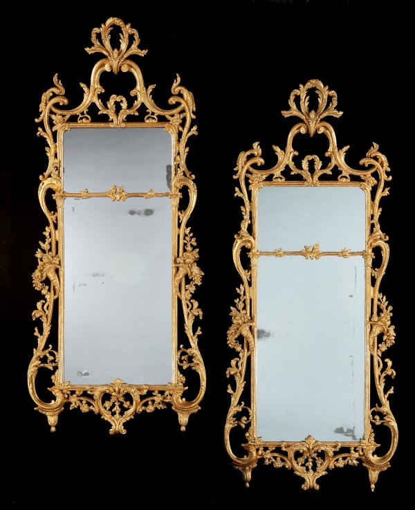A PAIR OF GEORGE III GILTWOOD MIRRORS