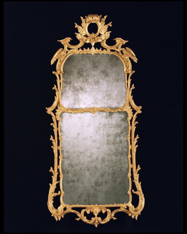 A GEORGE III GILTWOOD PIER GLASS