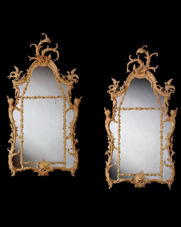 A PAIR OF GEORGE III CARVED GILTWOOD PIER MIRRORS