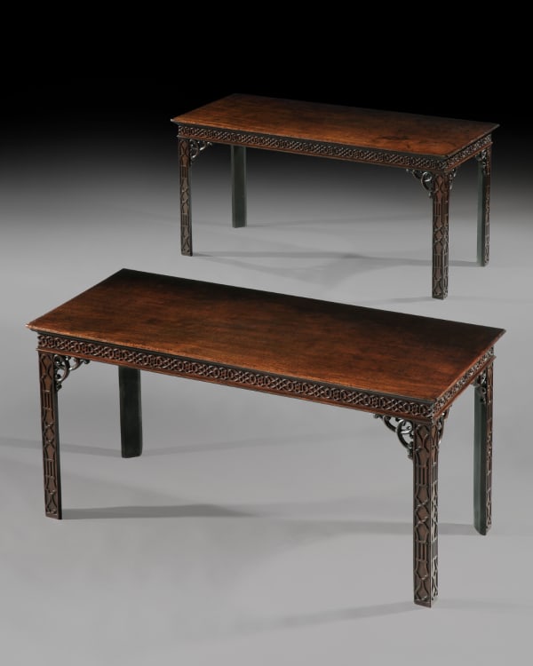 A PAIR OF GEORGE III MAHOGANY SIDE TABLES, English, circa 1765