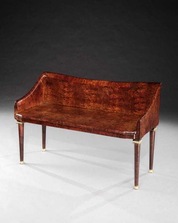A VICTORIAN FUSTIC VENEERED HALL BENCH, English, circa 1880