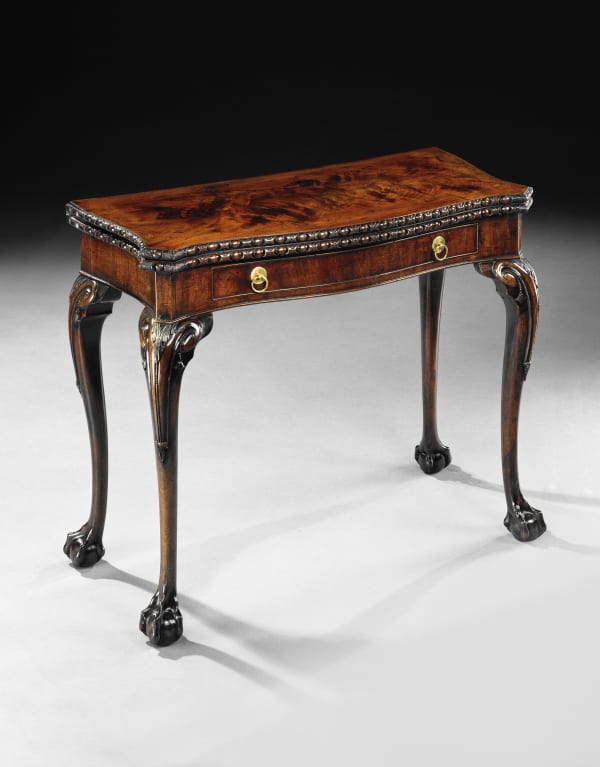A GEORGE III MAHOGANY CARD TABLE, English, circa 1760