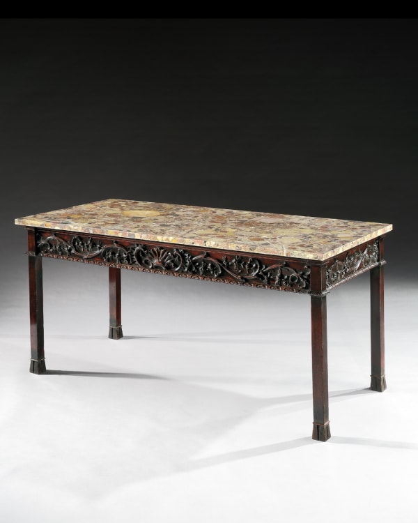 A GEORGE III MAHOGANY SIDE TABLE