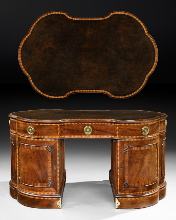 A GEORGE III MAHOGANY LIBRARY TABLE , English, circa 1770