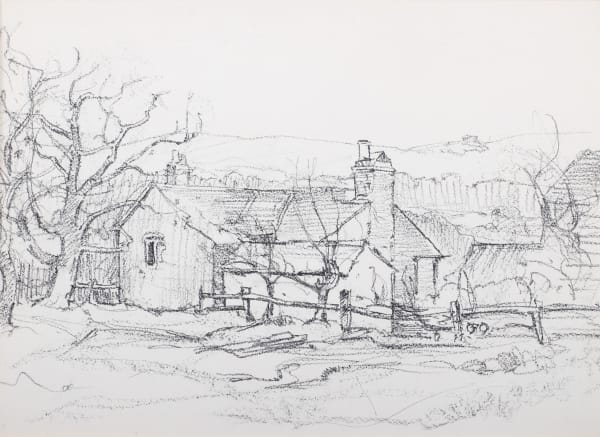 Claude Grahame Muncaster , PRSMA, RWS, ROI, RBA, Cottages near Byworth, Sussex