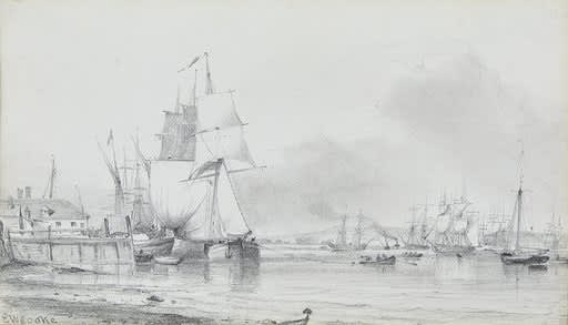 Edward William Cooke , RA, Ships at rest